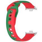 For Redmi Watch 4 Stitching Dual Color Silicone Watch Band(Red Green) - Image 3