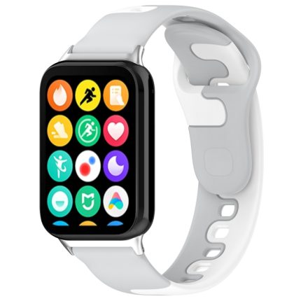 For Redmi Watch 4 Stitching Dual Color Silicone Watch Band(Gray White)