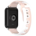 For Redmi Watch 4 Stitching Dual Color Silicone Watch Band(Pink White) - Image 2