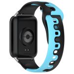 For Redmi Watch 4 Stitching Dual Color Silicone Watch Band(Black Blue) - Image 2