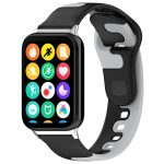 For Redmi Watch 4 Stitching Dual Color Silicone Watch Band(Black Gray)