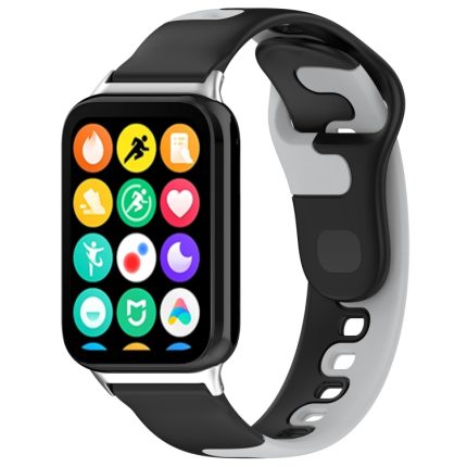 For Redmi Watch 4 Stitching Dual Color Silicone Watch Band(Black Gray)