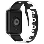 For Redmi Watch 4 Stitching Dual Color Silicone Watch Band(Black White) - Image 2