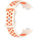 For Redmi Watch 4 Dual Color Perforated Silicone Watch Band(Starlight Orange) - Image 3