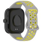 For Redmi Watch 4 Dual Color Perforated Silicone Watch Band(Gray Yellow) - Image 2
