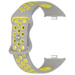 For Redmi Watch 4 Dual Color Perforated Silicone Watch Band(Gray Yellow) - Image 3