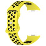 For Redmi Watch 4 Dual Color Perforated Silicone Watch Band(Yellow Black) - Image 3