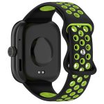 For Redmi Watch 4 Dual Color Perforated Silicone Watch Band(Black Green) - Image 2