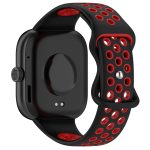 For Redmi Watch 4 Dual Color Perforated Silicone Watch Band(Black Red) - Image 2
