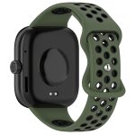 For Redmi Watch 4 Dual Color Perforated Silicone Watch Band(Olive Green Black) - Image 2