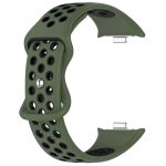 For Redmi Watch 4 Dual Color Perforated Silicone Watch Band(Olive Green Black) - Image 3