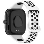 For Redmi Watch 4 Dual Color Perforated Silicone Watch Band(White Blak) - Image 2