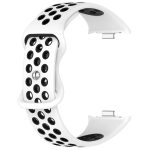 For Redmi Watch 4 Dual Color Perforated Silicone Watch Band(White Blak) - Image 3