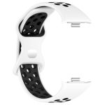 For Redmi Watch 4 Dual Color Perforated Silicone Watch Band(White Blak) - Image 4