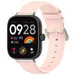 For Redmi Watch 4 Round Tail Top Layer Leather Watch Band(Pink)