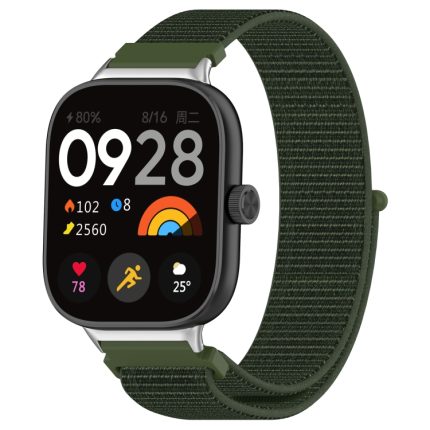 For Xiaomi Mi Band 8 Pro Nylon Loop Metal Connector Watch Band(Army Green)