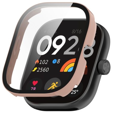 For Redmi Watch 4 PC + Tempered Film Integrated Watch Case(Pink)