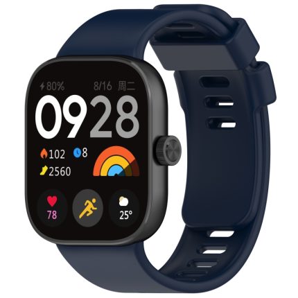 For Redmi Watch 4 Solid Color Silicone Sports Watch Band(Dark Blue)