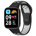 Xiaomi For Redmi Watch 3 Lite / Watch 3 Active Two Color Silicone Watch Band (ΜΑΥΡΟ + ΓΚΡΙ )