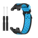 For Amazfit T-Rex / T-Rex Pro / Ares 3-Row Holes Two-color Silicone Watch Band (Black /Blue) - Image 3