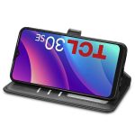 For TCL 30 SE Retro Solid Color Buckle Leather Phone Case(Black) - Image 2