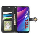 For TCL 30 SE Retro Solid Color Buckle Leather Phone Case(Black) - Image 3