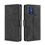 For TCL 30 SE/306/305/Sharp Aqous V6/V6 Plus Skin Feel Crocodile Magnetic Clasp Leather Phone Case(Black) - Image 5