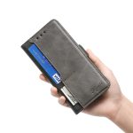 For TCL 30 SE/306/305/Sharp Aqous V6/V6 Plus Contrast Color Side Buckle Leather Phone Case(Black + Grey) - Image 3