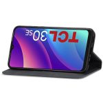 For TCL 30 SE Retro Skin Feel Magnetic Horizontal Flip Leather Phone Case(Black) - Image 4