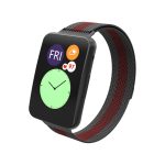 Για Huawei Watch Fit Milanese Watch Band (Μαύρο κόκκινο)
