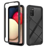 For Samsung Galaxy A02s (EU Version) Starry Sky Solid Color Series Shockproof PC + TPU Protective Case(Black)