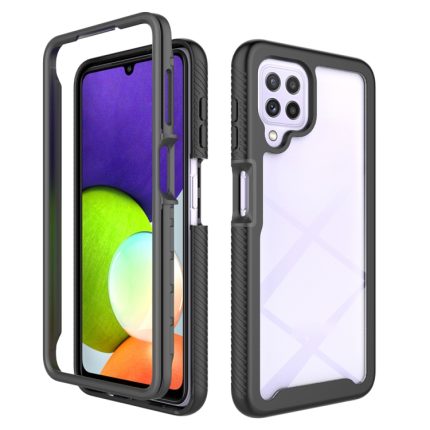 For Samsung Galaxy A22 4G Starry Sky Solid Color Series Shockproof PC + TPU Case(Black)