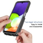 For Samsung Galaxy A22 4G Starry Sky Solid Color Series Shockproof PC + TPU Case(Black) - Image 4