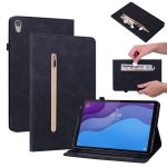 For Lenovo Tab M10 HD 2nd Gen TB-X306X Skin Feel Solid Color Zipper Leather Tablet Case(Black)