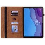 For Lenovo Tab M10 HD 2nd Gen TB-X306X Skin Feel Solid Color Zipper Leather Tablet Case(Brown) - Image 3