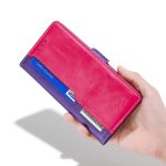 For TCL 30 SE/306/305/Sharp Aqous V6/V6 Plus Contrast Color Side Buckle Leather Phone Case(Purple + Rose Red) - Image 3