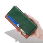 For TCL 30 SE/306/305/Sharp Aqous V6/V6 Plus Contrast Color Side Buckle Leather Phone Case(Light Brown + Green) - Image 3