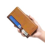 For TCL 30 SE/306/305/Sharp Aqous V6/V6 Plus Contrast Color Side Buckle Leather Phone Case(Dark Brown + Gold) - Image 3