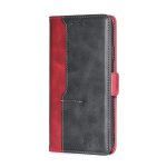 For TCL 30 SE/306/305/Sharp Aqous V6/V6 Plus Contrast Color Side Buckle Leather Phone Case(Red + Black)