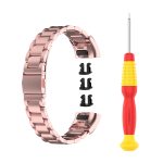 For Huawei Band 4 Pro (TER-B29S) / Band 3 Pro (TER-B29) / Band 3 (TER-B09) Three Beads Steel Wrist Strap Watchband(Rose Pink) - Image 6