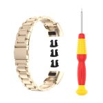 For Huawei Band 4 Pro (TER-B29S) / Band 3 Pro (TER-B29) / Band 3 (TER-B09) Three Beads Steel Wrist Strap Watchband(Champagne) - Image 6