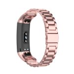 For Huawei Honor Band 4 (CRS-B19) / Honor Band 5 (CRS-B19S) Three Beads Steel Wrist Strap Watchband(Rose Pink) - Image 2