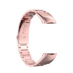 For Huawei Honor Band 4 (CRS-B19) / Honor Band 5 (CRS-B19S) Three Beads Steel Wrist Strap Watchband(Rose Pink) - Image 4