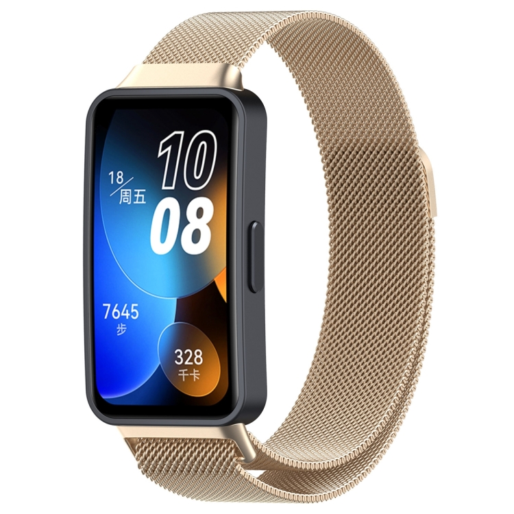 EDA004530801F For Huawei Band 8 Milanese Metal Watch Band(Champagne Color) - Image 1