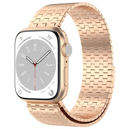 For Apple Watch Ultra 49mm Magnetic Buckle Stainless Steel Metal Watch Band(Rose Gold)