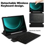 For Samsung Galaxy Tab S9 FE+ 360 Rotation Transparent Smart Leather Case with Keyboard(Black) - Image 6
