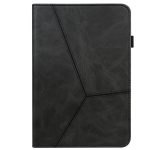 For Samsung Galaxy Tab S7+/S8+/S9+/S9 FE+ Solid Color Stripe Embossed Leather Tablet Case(Black) - Image 2