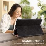For Samsung Galaxy Tab S7+/S8+/S9+/S9 FE+ Solid Color Stripe Embossed Leather Tablet Case(Black) - Image 7