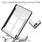 For Samsung Galaxy Tab S9 FE+ Acrylic 3-folding Smart Leather Tablet Case with Pen Slot(Black) - Image 3