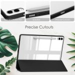 For Samsung Galaxy Tab S9 FE+ Acrylic 3-folding Smart Leather Tablet Case with Pen Slot(Black) - Image 7